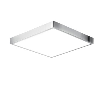 Plafonnier LED carré chromé DOMO 24 W 2700 lm 4000 K IP44 24 x 24 x 2,4 cm