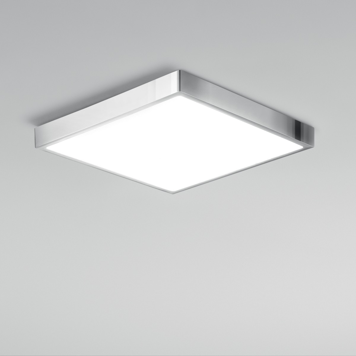 Plafonnier LED carré chromé DOMO 24 W 2700 lm 4000 K IP44...