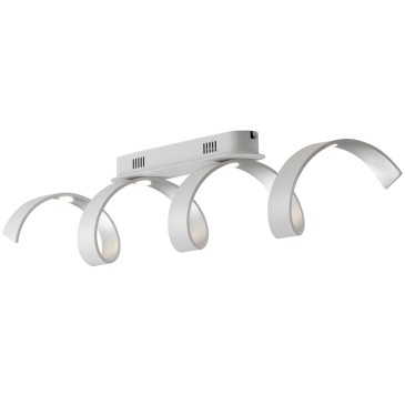 PLAFONIERA LED HELIX BIANCA E ARGENTO 20W 1680LM 3000K 80X18CM