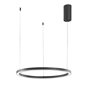Schwarze LED-Hängeleuchte mit Bügel, 30 W, 4500 lm Farbtemperatur, 60 x 60 x 150 cm