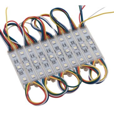 Set mit 20 LED-Leuchtschildern, 12 V DC, 0,96 W/m, 72 lm/m, 6000 K, IP65, 7,8 x 0,6 cm