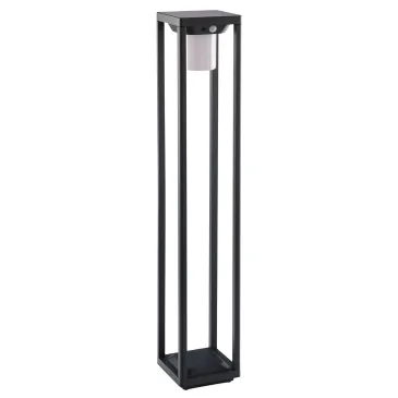 Mât LED anthracite Kyoto 2,5 W 300 lm 4000 K avec panneau solaire et capteur IP44 14,5 x 14,5 x 80 cm