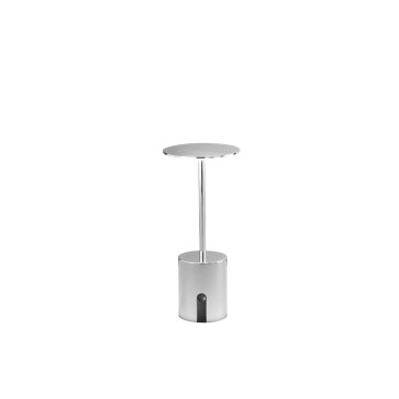 Lampe de table LED rechargeable Liberty Chrome 2W 300lm 3000K, intensité variable, IP44, 10 x 22 cm