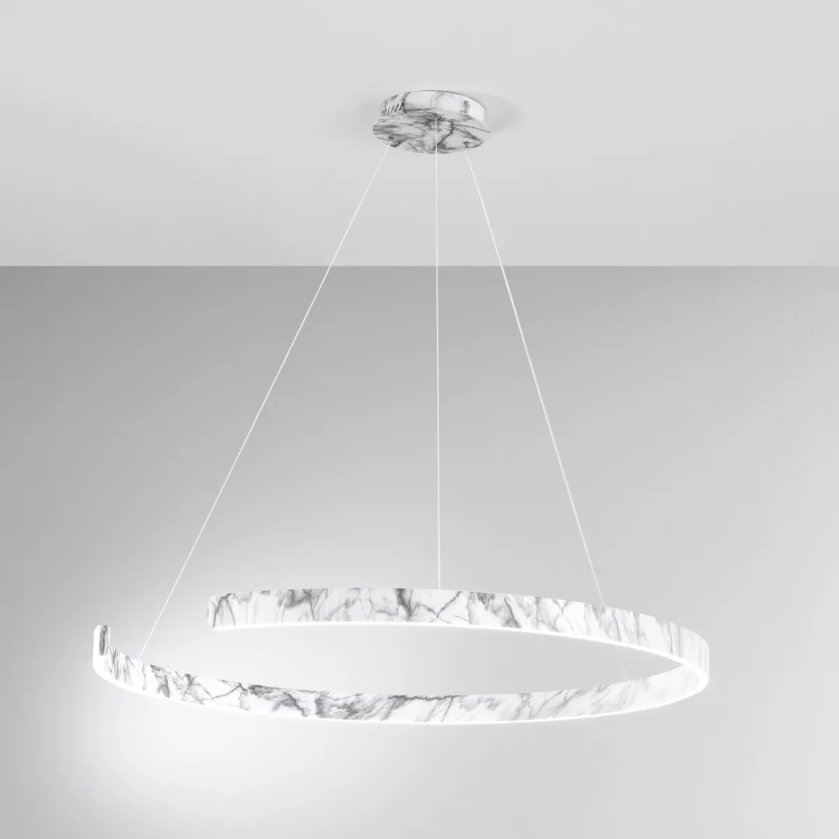 SOSPENSIONE LED NAVEL MARMO 50W 6600LM CCT 100X100X150CM