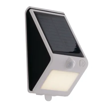 Offene weiße LED-Wandleuchte, 3 W, 300 lm, 4000 K, mit Solarpanel und Sensor, Schutzart IP54, 9,5 x 8,6 x 18,8 cm