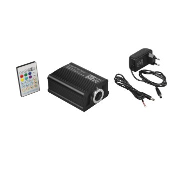 Optischer LED-Projektor KPA-16W RGBW mit Farbwechsel- und Glitzereffekt, 12 V DC + 220 V Netzteil, 55 x 95 x 180 mm