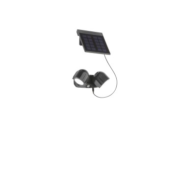 Projecteur LED anthracite Shiva 2 x 1,5 W 230 lm 4000 K avec panneau solaire et capteur IP54 16 x 7,26 x 10,95 cm