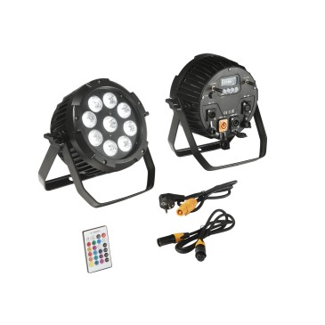 Wiederaufladbarer 9x18W RGBW+UV Wi-Fi LED-Showprojektor IP65 28x11,5x29cm