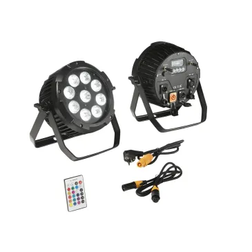 Wiederaufladbarer 9x18W RGBW+UV Wi-Fi LED-Showprojektor IP65 28x11,5x29cm