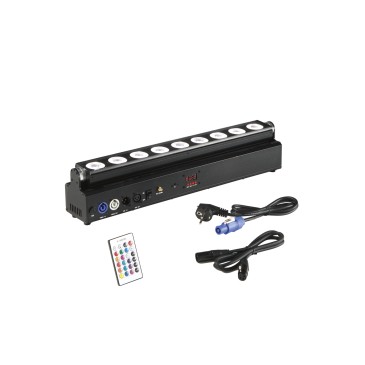 LED-Wandleuchte, wiederaufladbar, 9 x 18 W RGBW + UV, WLAN, IP22, 53,5 x 8,45 x 6,06 cm