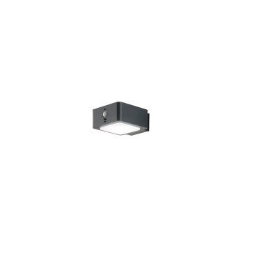 Applique murale LED TED anthracite 3 W 300 lm 4000 K, panneau solaire et capteur IP54, 14,3 x 7,5 x 17,3 cm