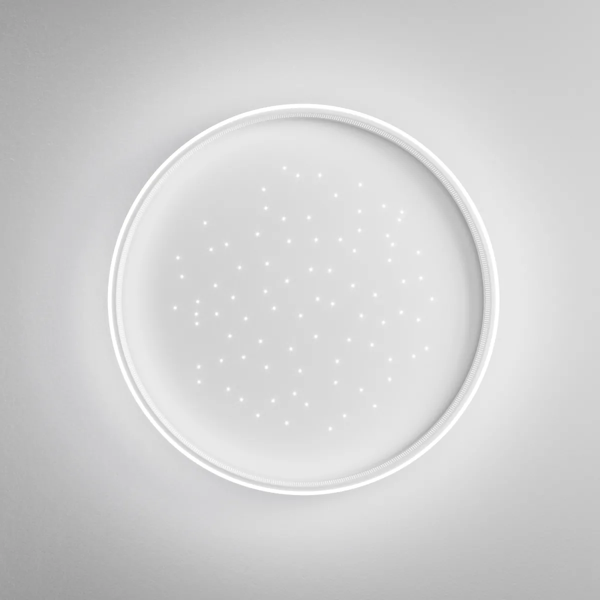 PLAFONIERA LED WISH TONDA BIANCA 75W 8250LM CCT+DIMM CON TELECOMANDO 60X9CM