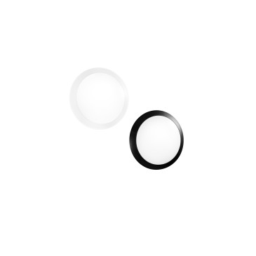 Plafonnier ALYCE noir en plastique ignifugé anti-UV avec boîtier pour capteur non inclus IP65 φ330 x 90 mm 1 x E27