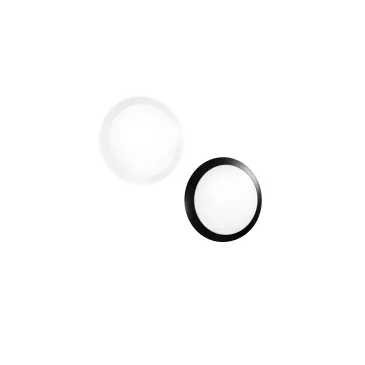 Plafonnier ALYCE noir en plastique ignifugé anti-UV avec boîtier pour capteur non inclus IP65 φ330 x 90 mm 1 x E27