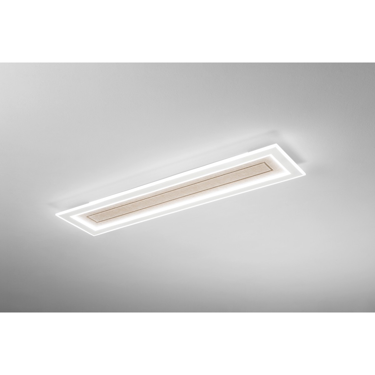Plafonnier rectangulaire beige AUX en PMMA 40 W,...