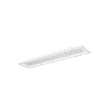 Plafonnier rectangulaire gris AUX en PMMA 40 W, température de couleur 3000/4000/6500 K, dimensions 120 x 30 x 5,5 cm