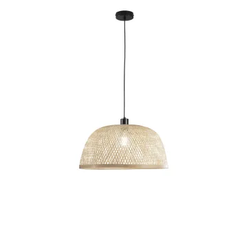 Metall-Bambus-Aufhängung + Bambus-Lampe (1 x E27, 40 W), Abmessungen: Durchmesser 48 x Höhe 22 cm, Struktur: Durchmesser 48 x Hö