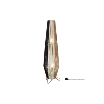 Kokosnussleuchte, schwarz, weiß und braun, Metall, 2 x E27, 40 W, Lampengröße: D25 x H90 cm, Gestell: D25 x H100 cm
