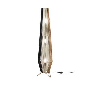 Lampe Coconut Light noire, blanche et marron en métal, 3 douilles E27, 40 W. Dimensions : diamètre 25 cm x hauteur 110 cm. Struc