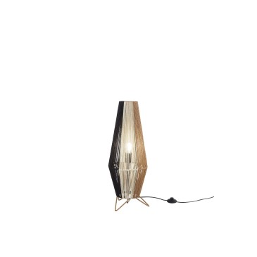 Lampe Coconut Light noire, blanche et marron en métal, 1 ampoule E27, 40 W, dimensions : 25 x 60 cm (diamètre x hauteur), struct