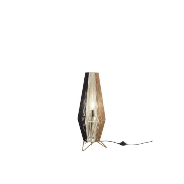 Lampe Coconut Light noire, blanche et marron en métal, 1 ampoule E27, 40 W, dimensions : 25 x 60 cm (diamètre x hauteur), struct