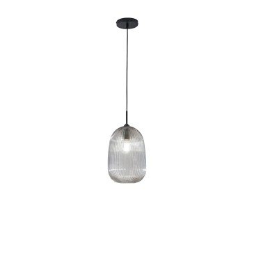 Suspension en verre Duke Grey 1XE27 D21X200CM