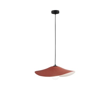 Suspension LENGLEN en feutre orange, câble de 2 m, abat-jour de 50 cm, 1 x E27
