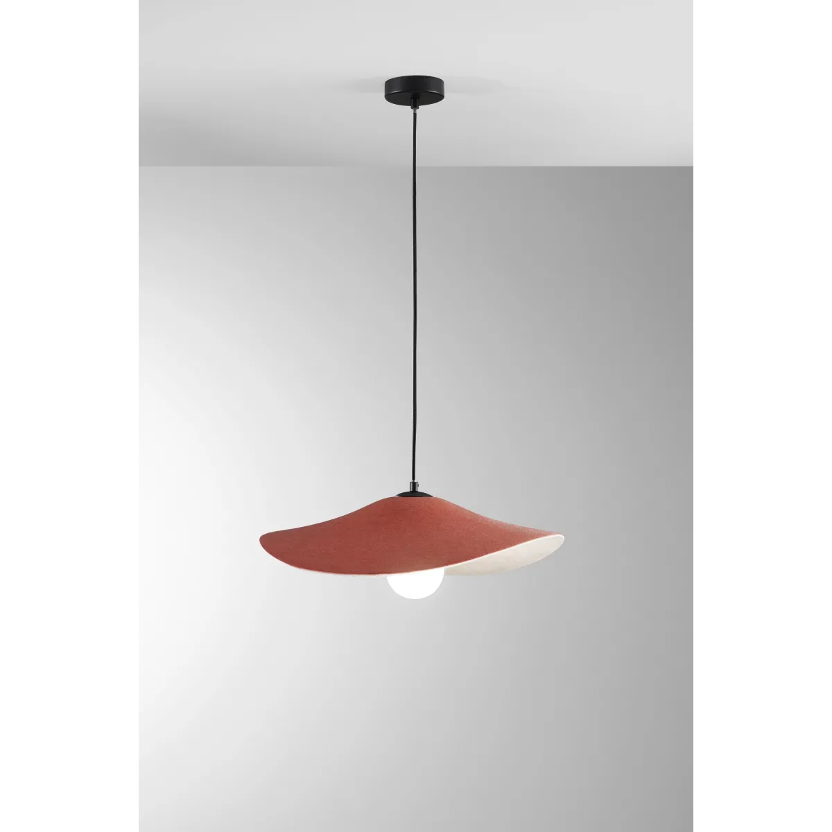 LENGLEN Pendelleuchte aus orangefarbenem Filz, 2 m Kabel,...