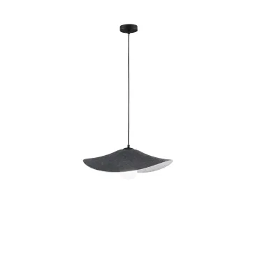 LENGLEN Hängeleuchte aus schwarzem Filz, 2 m Kabel, 50 cm Lampenschirm, 1x E27