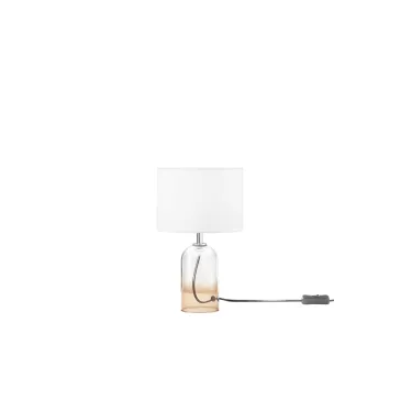 Londoner Bernsteinglaslampe mit Stoffschirm, 1xE14-Fassung, Durchmesser 18 x 30,1 cm, Lampenschirm: Durchmesser 18 x 15 cm
