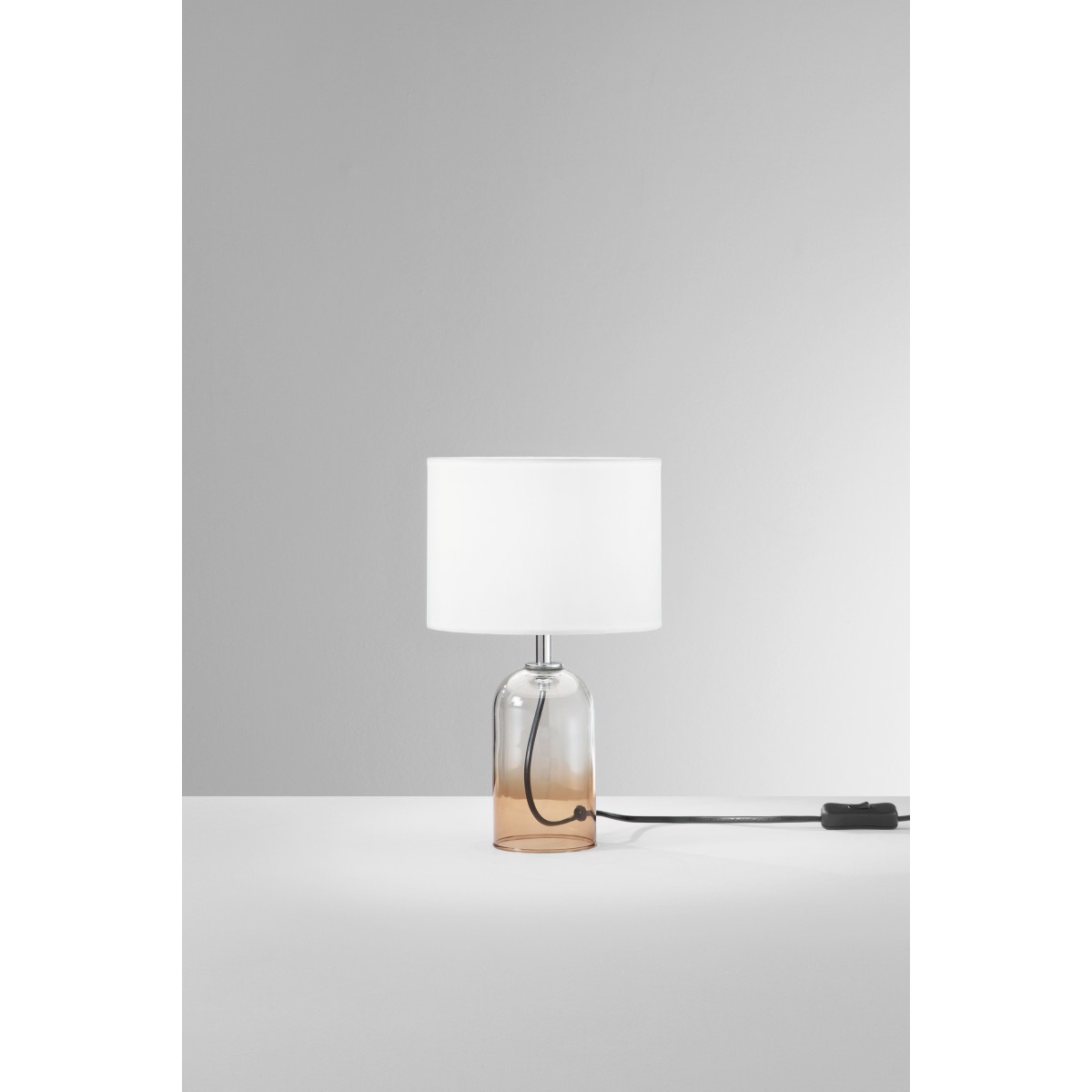 Londoner Bernsteinglaslampe mit Stoffschirm,...