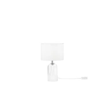 Lampe en verre blanc London avec abat-jour en tissu, douille E14, structure Ø 18 x 30,1 cm, abat-jour Ø 18 x 15 cm