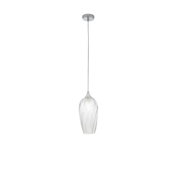 Suspension en verre transparent Majesty 1XE27 16X120CM