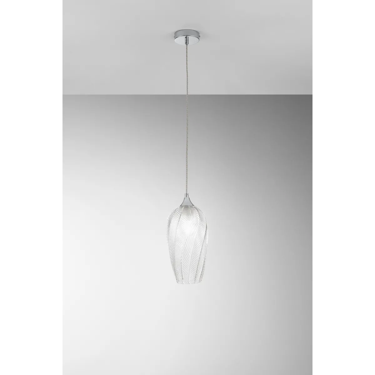 MAJESTY TRANSPARENTE GLASAUFHÄNGUNG 1XE27 16X120CM