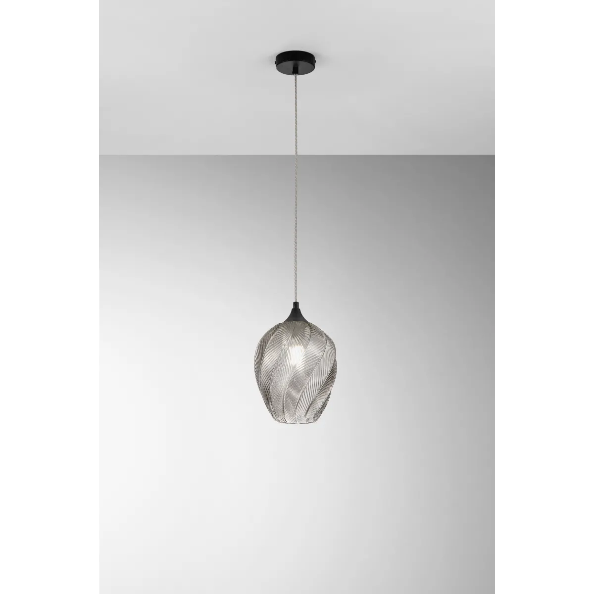 MAJESTY GRAU GLAS AUFHÄNGUNG 1XE27 20X120CM