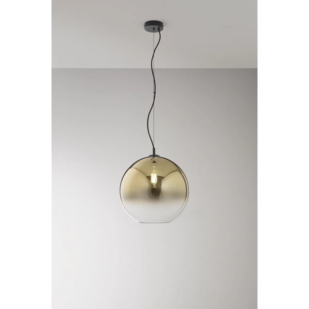 SOSPENSIONE MARTE ORO IN VETRO 1XE27 35X120CM