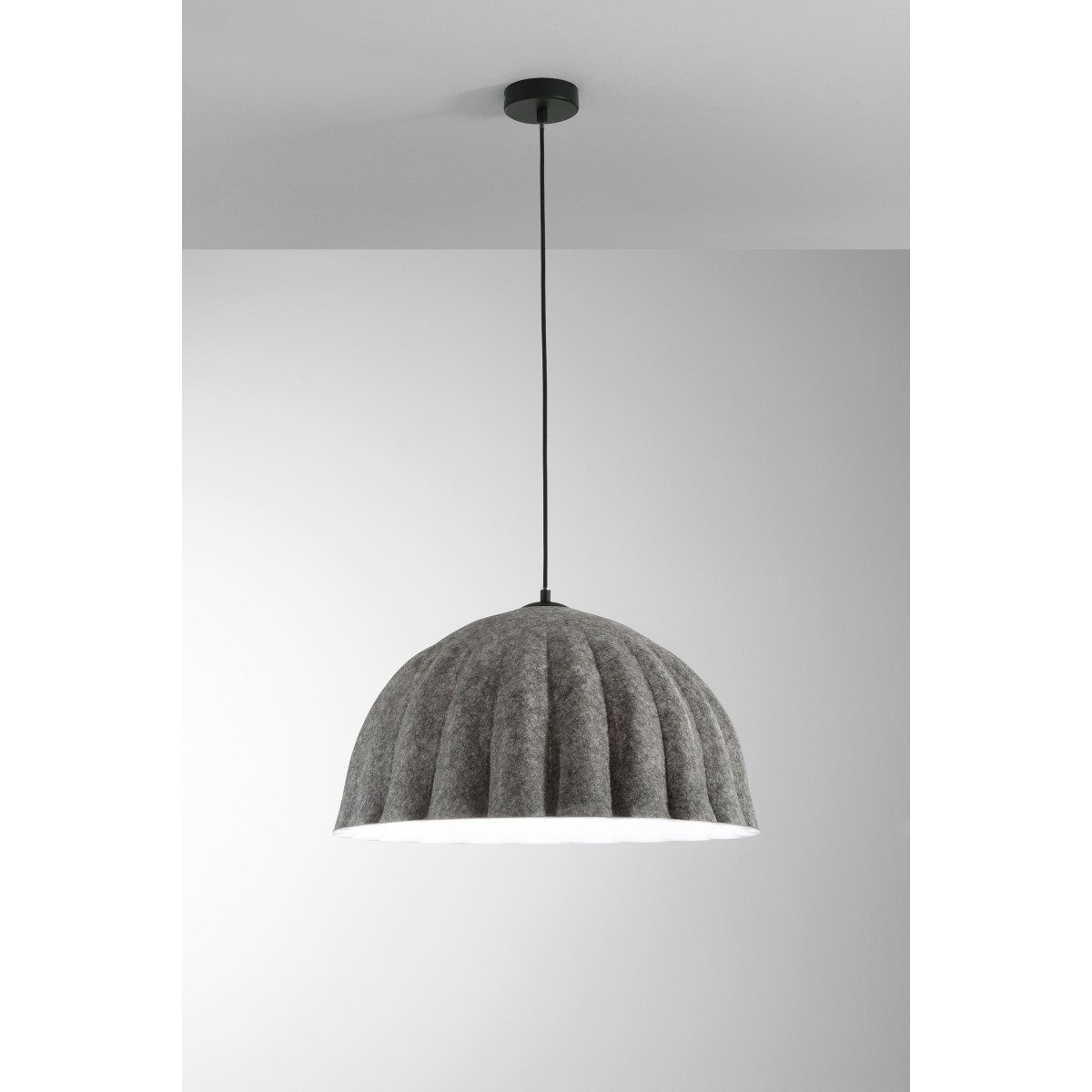 Suspension midi en feutre gris/blanc, câble de 2 m,...