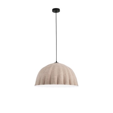 MIDI-Hängeleuchte aus khaki/weißem Filz, 2 m Kabel, 53 cm Lampenschirm, 1 x E27