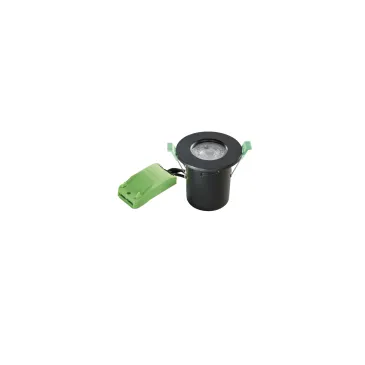 INCASSO DUPLEX NERO IN METALLO IP65 1XGU10 Ф85X104MM CUT OUT Ф65-75MM
