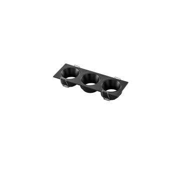 INCASSO ELEVEN NERO IN ALLUMINIO 3 PORTALMPADE IP20 162X55X25MM
