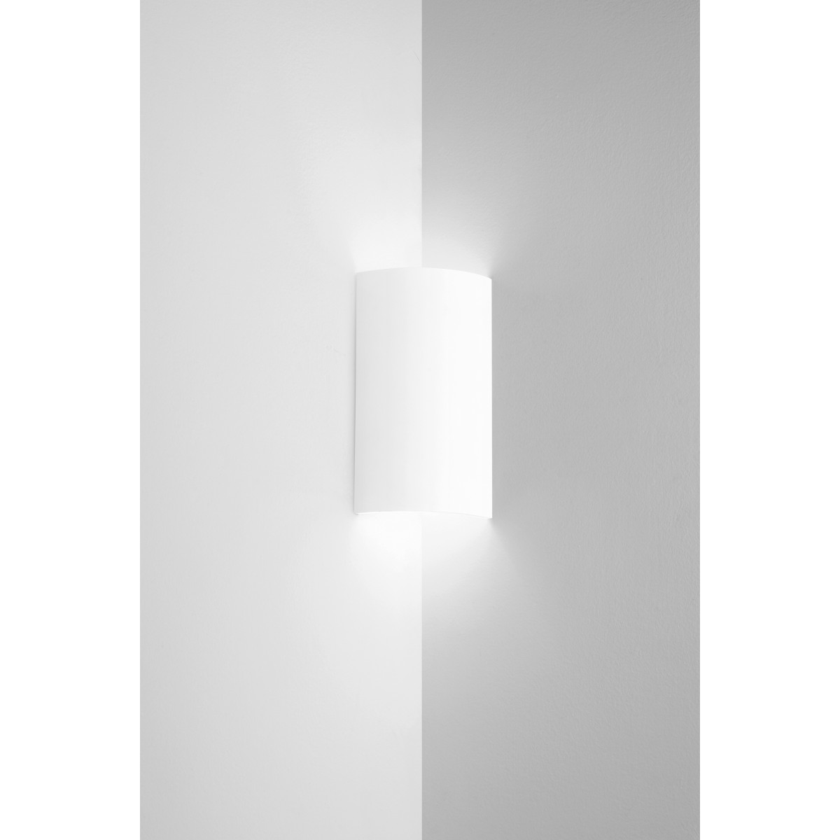 Wandleuchte aus überstreichbarem Gips, 2xE27-Glühbirnen |...
