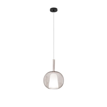 SOSPENSIONE PIREX MARRONE IN VETRO 1XE27 25X120CM