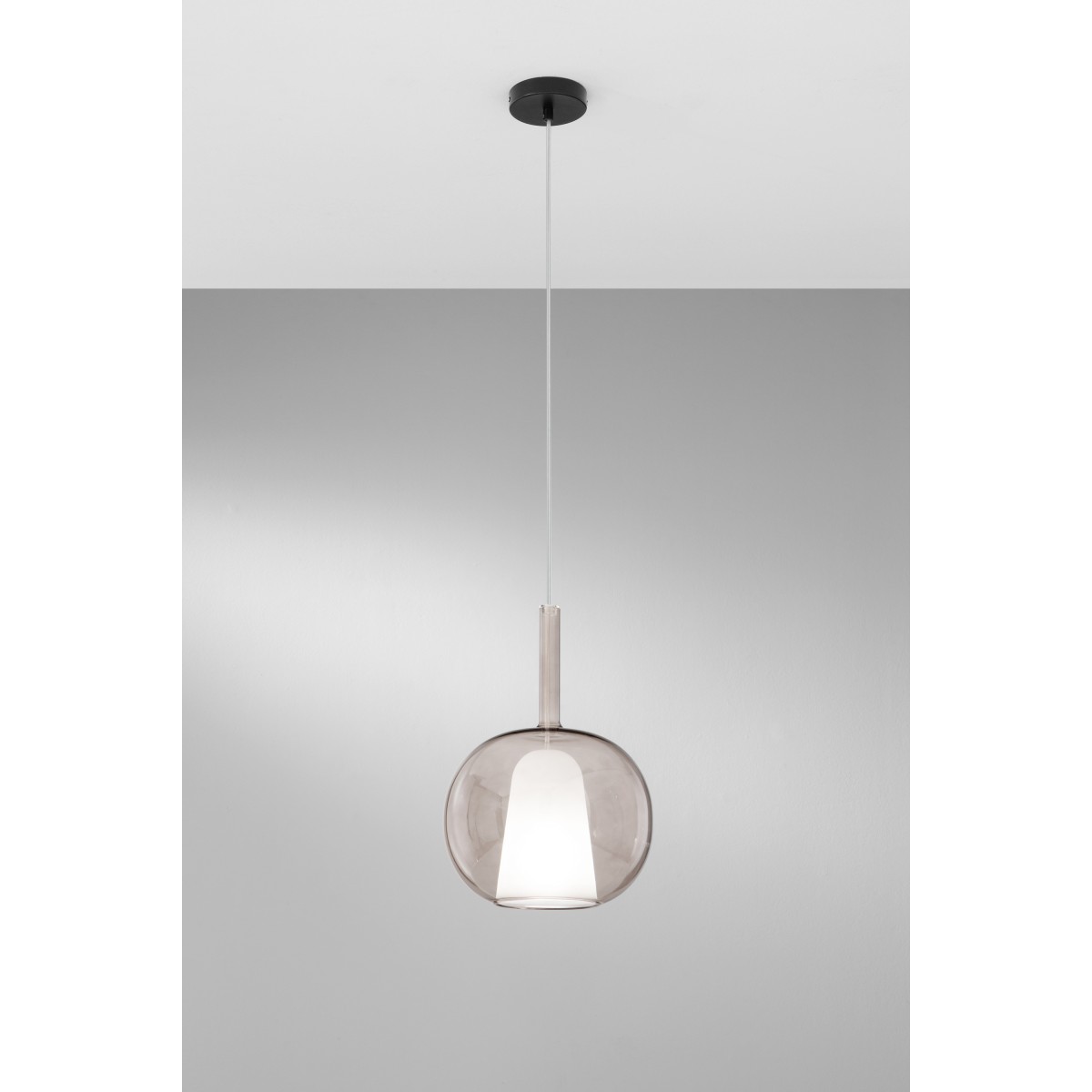Suspension en verre Pyrex brun 1XE27 25X120CM