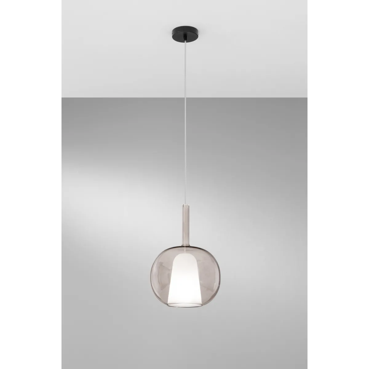 Suspension en verre Pyrex brun 1XE27 25X120CM