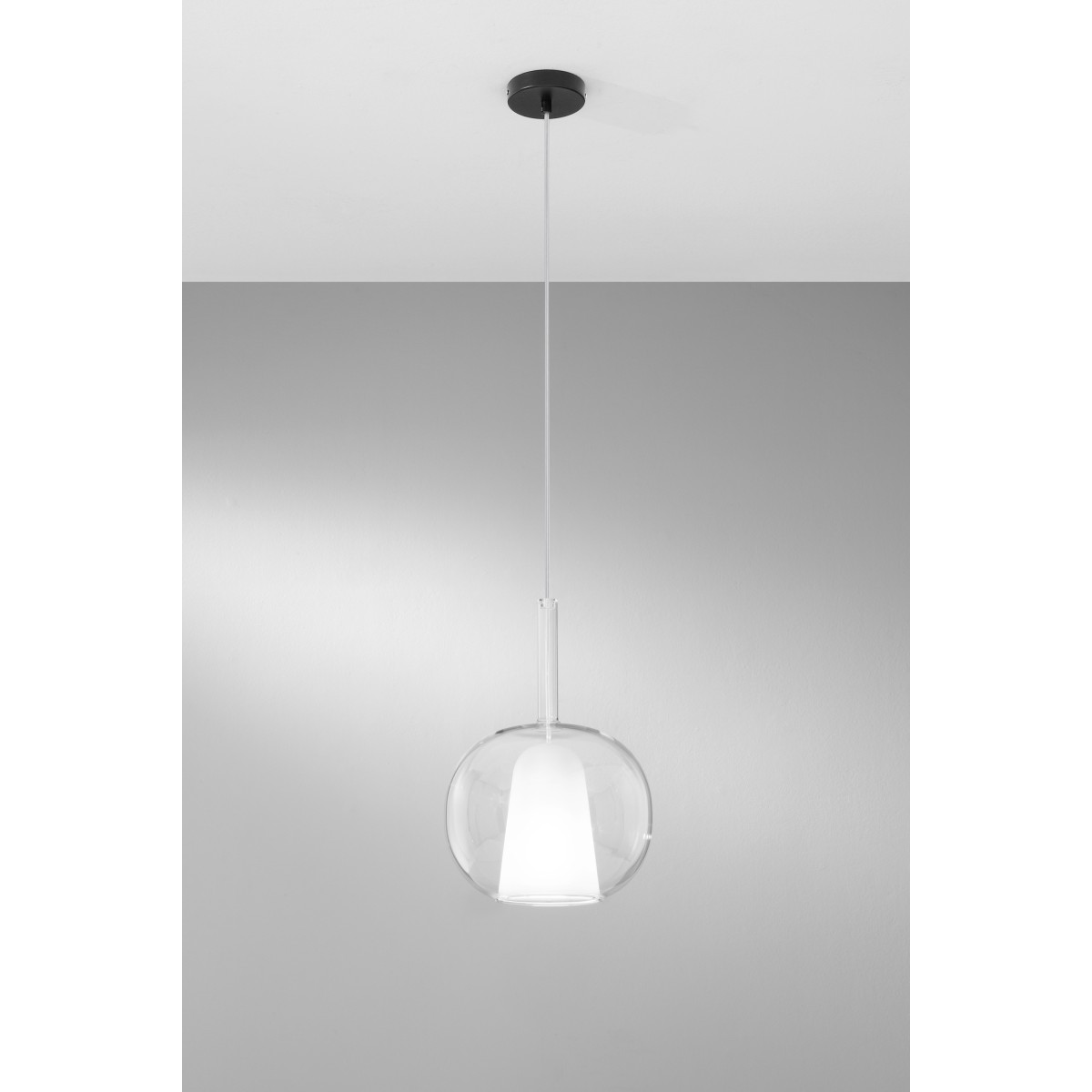 SOSPENSIONE PIREX TRASPARENTR IN VETRO 1XE27
