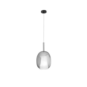 SUSPENSION EN VERRE PYREX GRIS 1XE27
