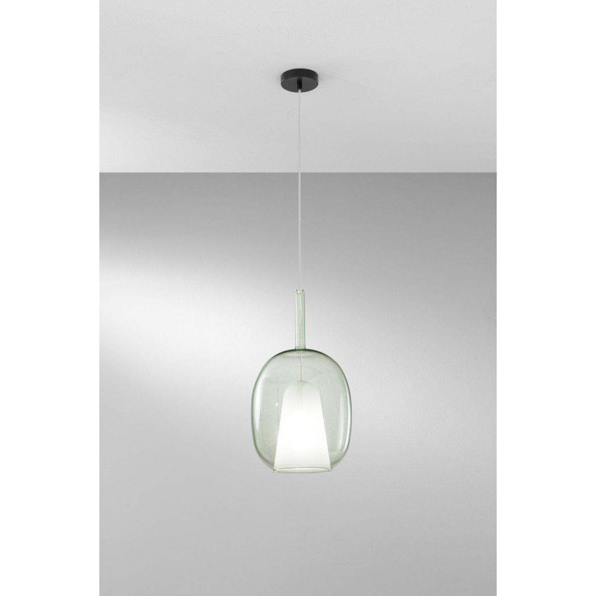 GRÜNE PYREX-GLASAUFHÄNGUNG 1XE27
