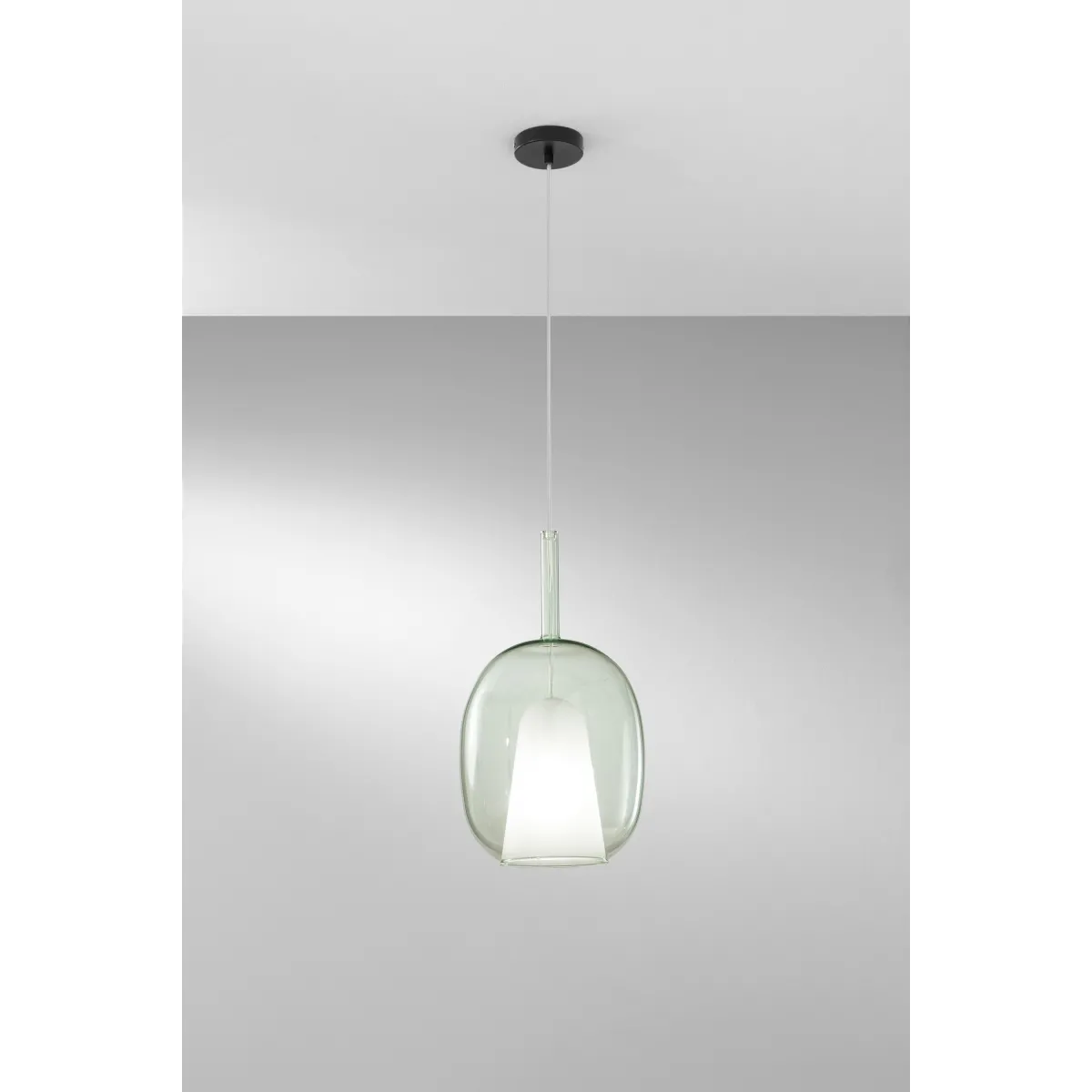 SUSPENSION EN VERRE PYREX VERT 1XE27