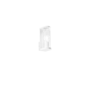 Applique murale blanche Rosen en aluminium et verre, 1 x E27, IP44, 119 x 83 x 222 mm