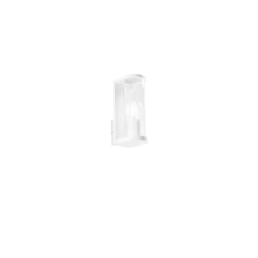 Applique murale blanche Rosen en aluminium et verre, 1 x E27, IP44, 119 x 83 x 222 mm